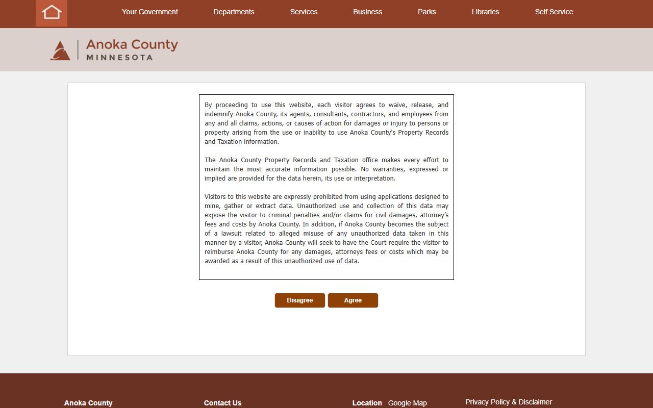 Anoka County property records portal for Blaine property tax records