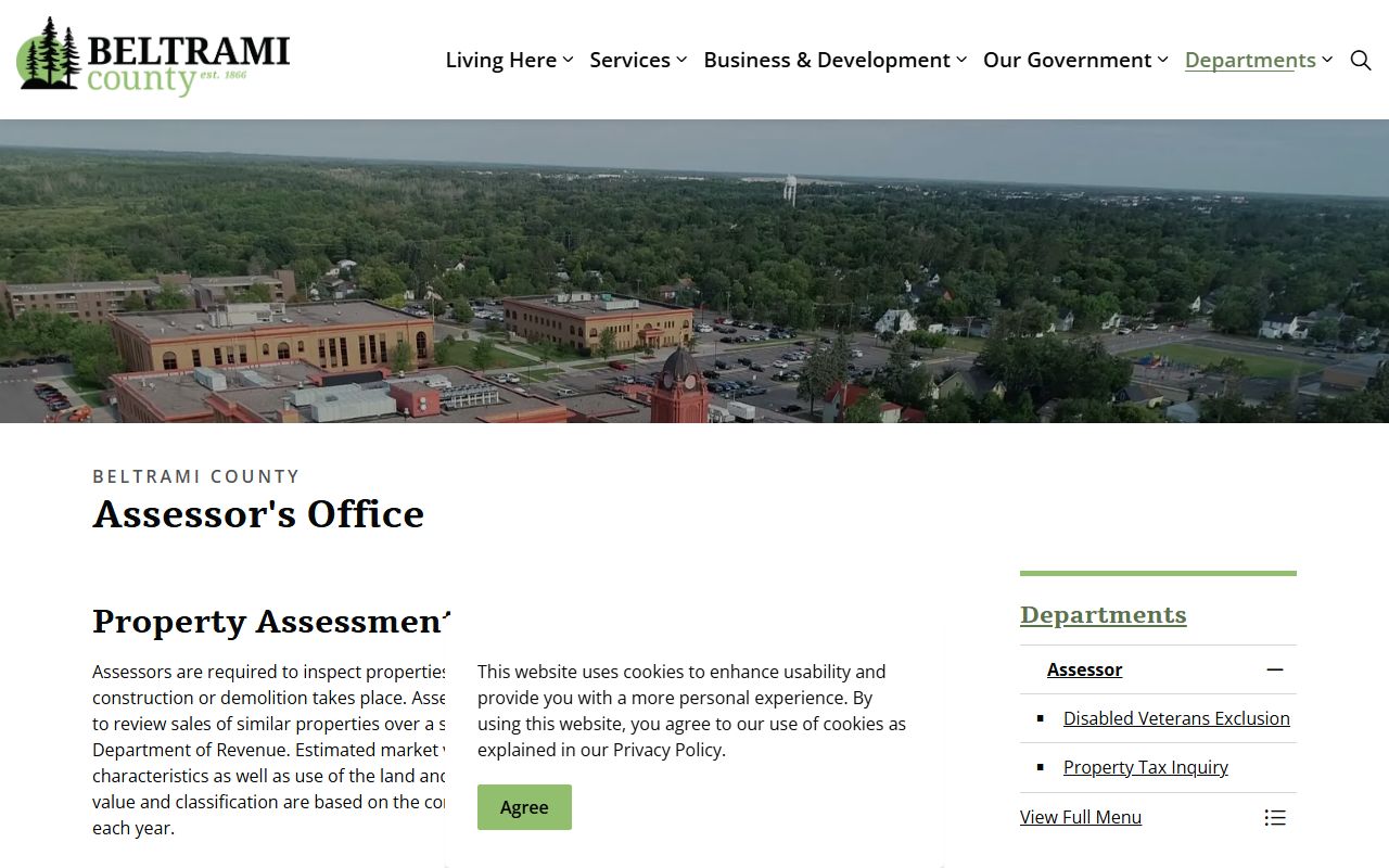 Beltrami County assessor department page