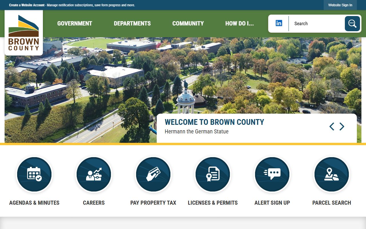 Brown County government website for property tax records in New Ulm Minnesota