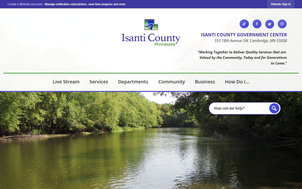 Isanti County official website for property tax records