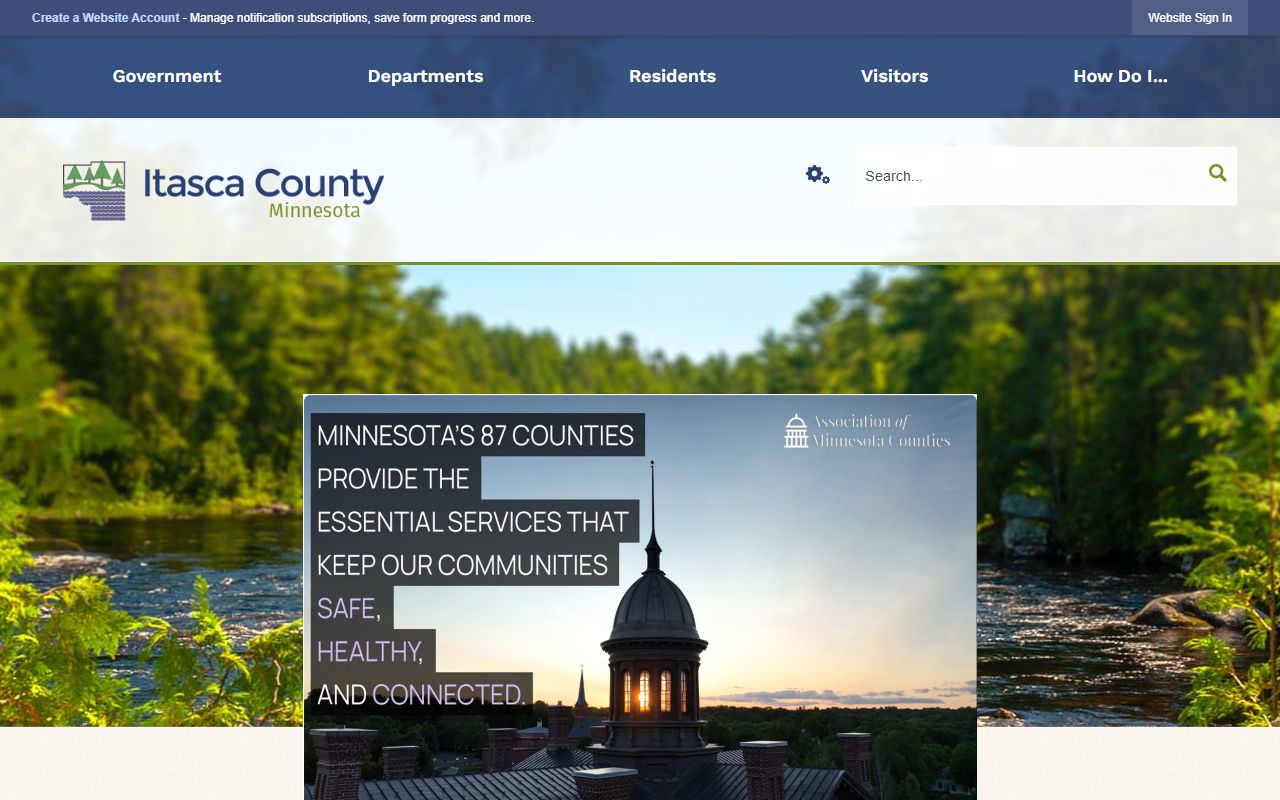 Itasca County official website for property tax records