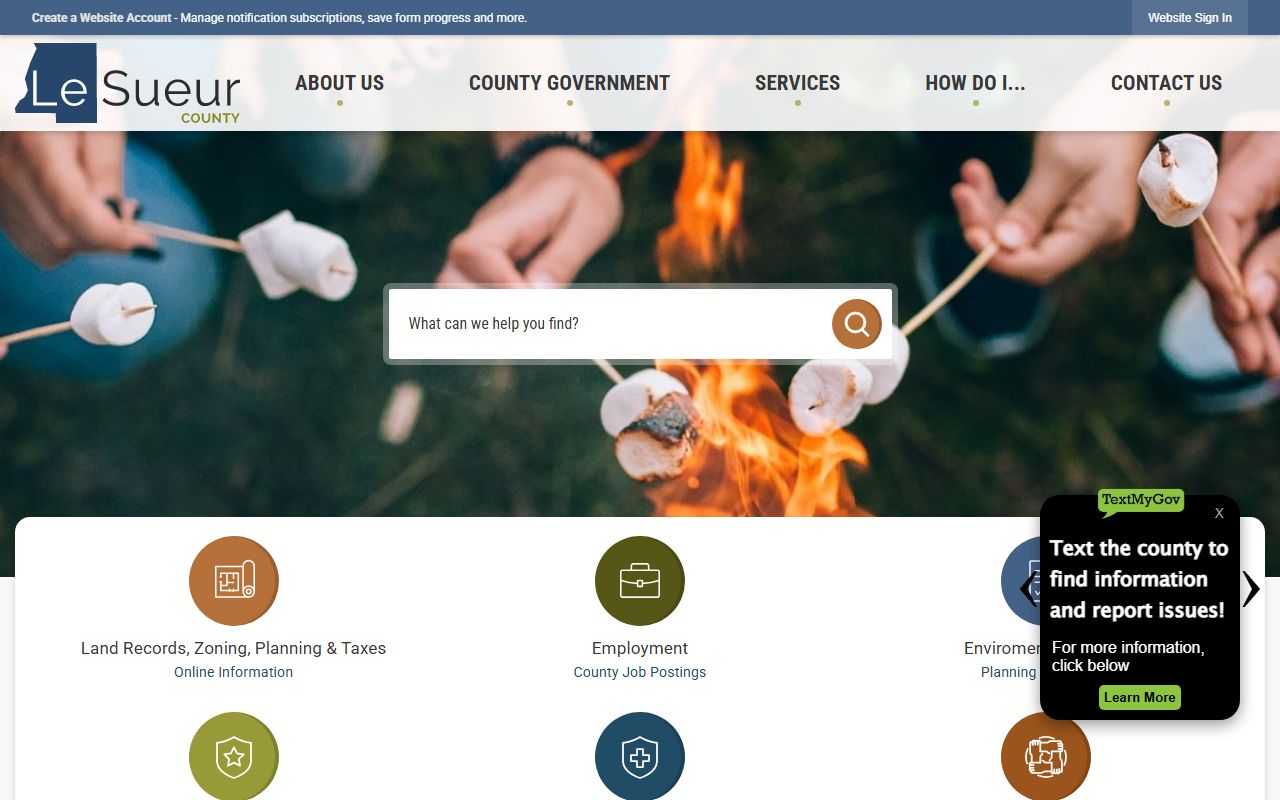 Le Sueur County Minnesota official website for property tax records