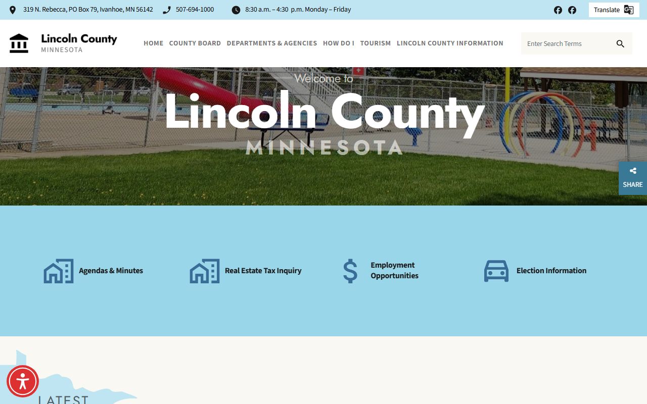 Lincoln County Minnesota official website for property tax records
