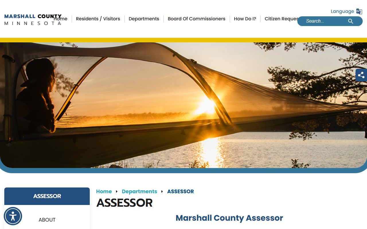 Marshall County assessor department page for property tax records
