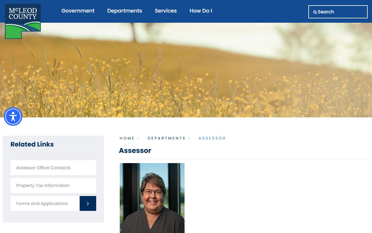 McLeod County assessor department page for property tax records