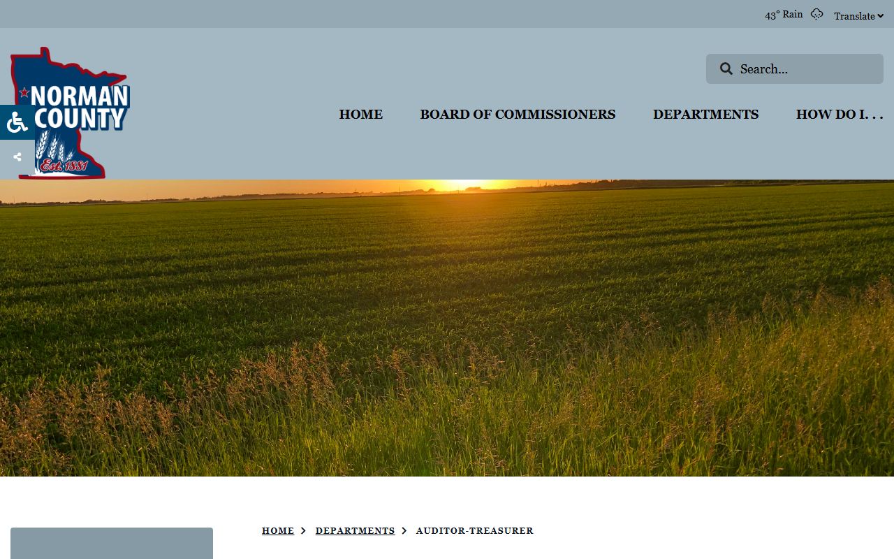 Norman County auditor-treasurer department page for property tax records