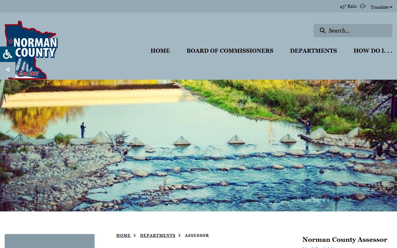 Norman County assessor department page for property tax records