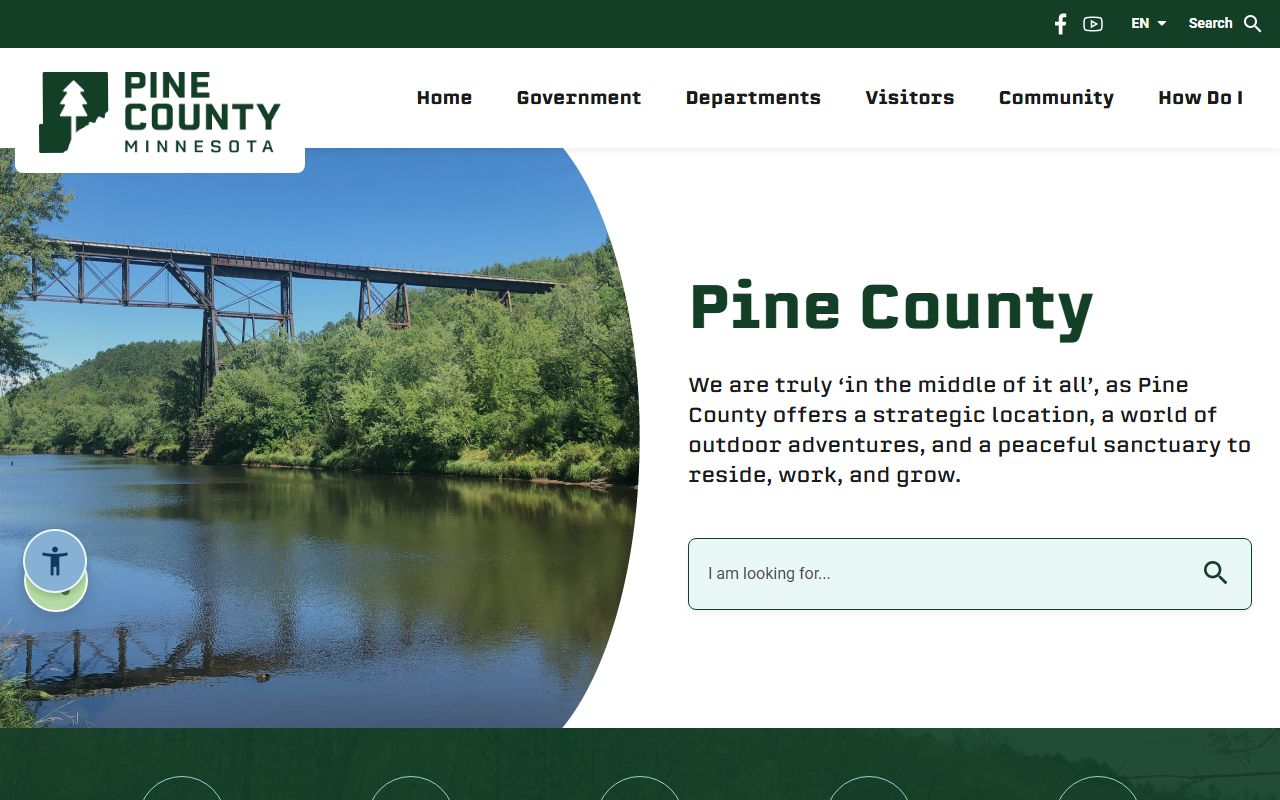 Pine County official website for property tax records and department access