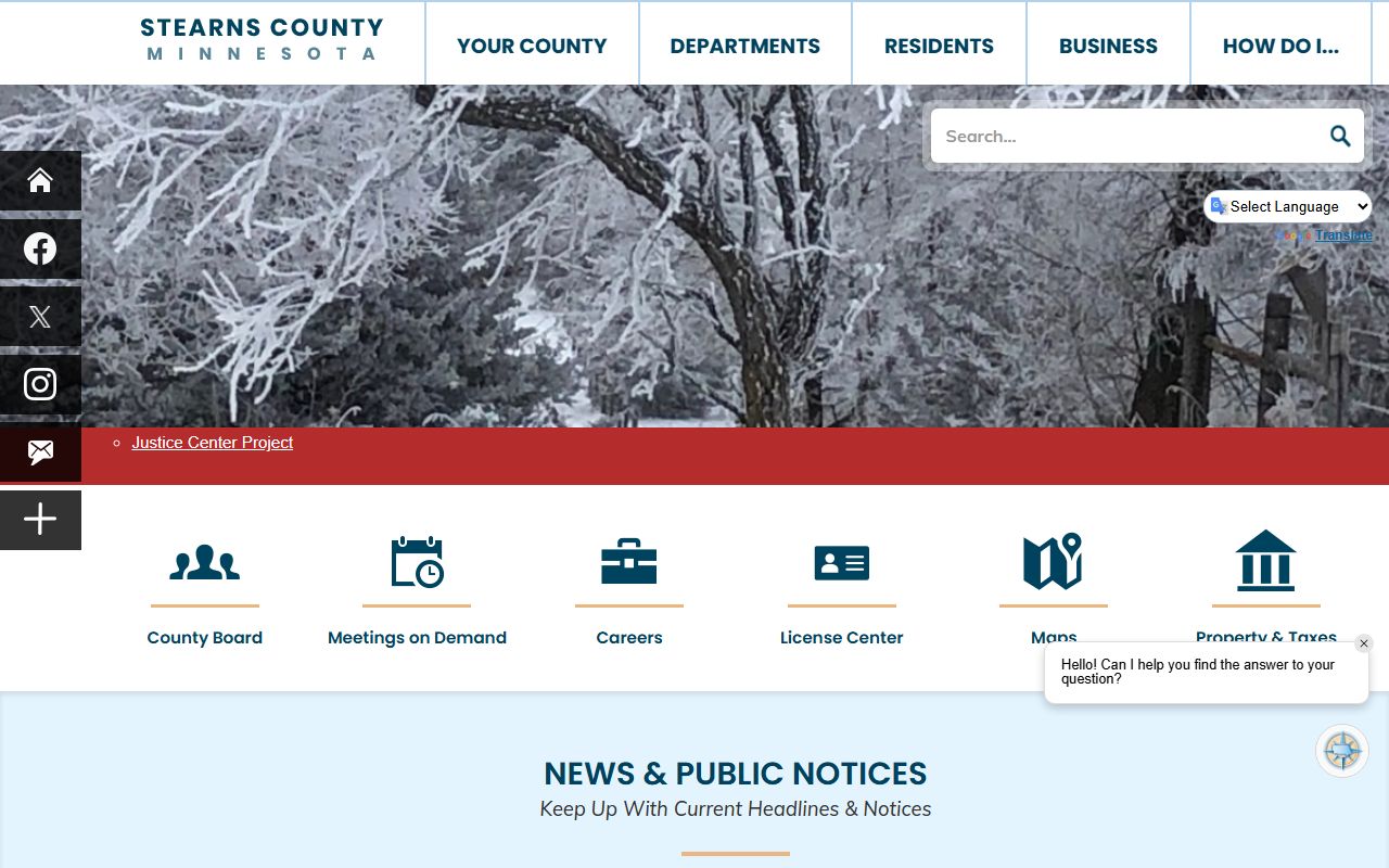 Stearns County government website for property tax records and assessor information
