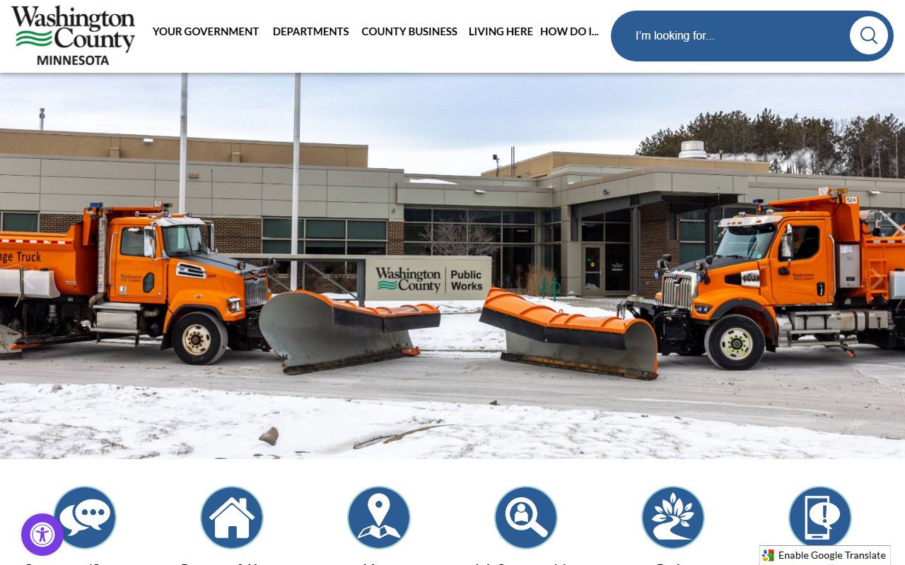 Washington County official website linking to property tax records, land records, and GIS