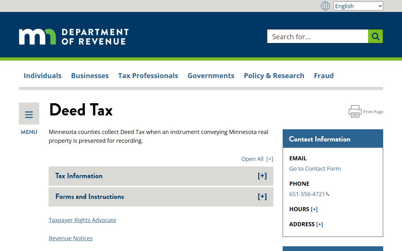Minnesota deed tax property records information